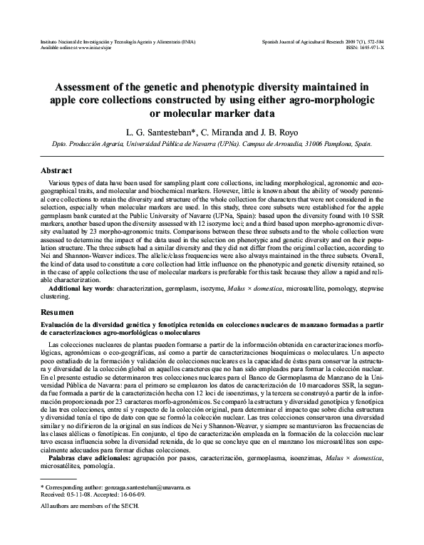 (PDF) Assessment of the genetic and phenotypic diversity among ...