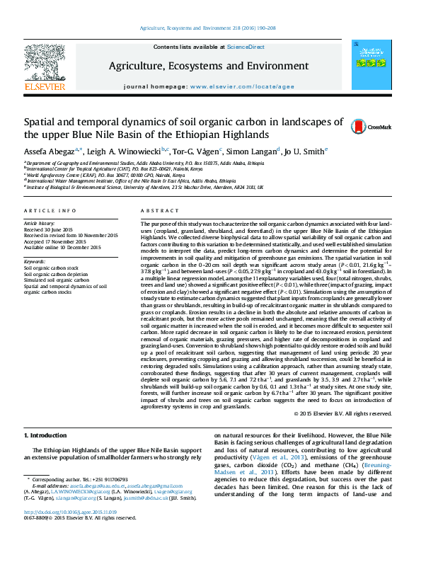 (PDF) Spatial and temporal dynamics of soil organic carbon in ...