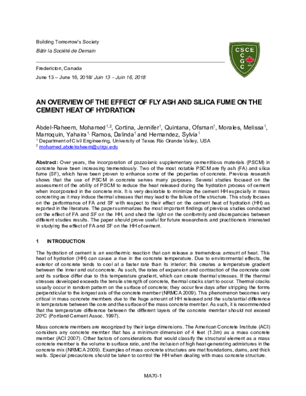 (PDF) An Overview of the Effect of Fly Ash and Silica Fume on the ...