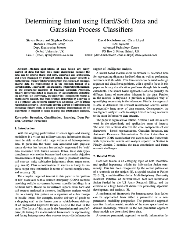 (PDF) Determining intent using hard/soft data and Gaussian process ...