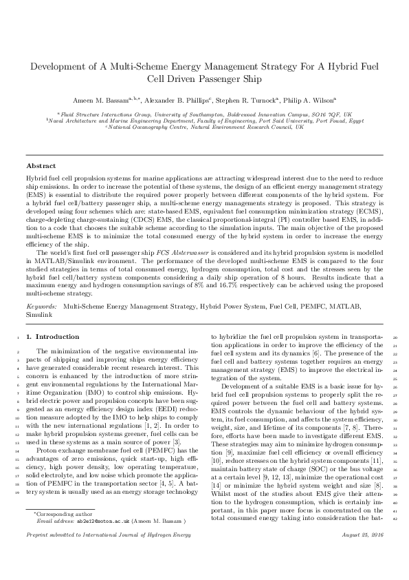 (PDF) An improved energy management strategy for a hybrid fuel cell ...