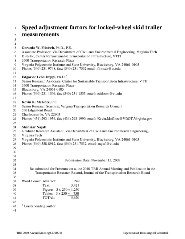 (PDF) Speed Adjustment Factors for LockedWheel Skid Trailer