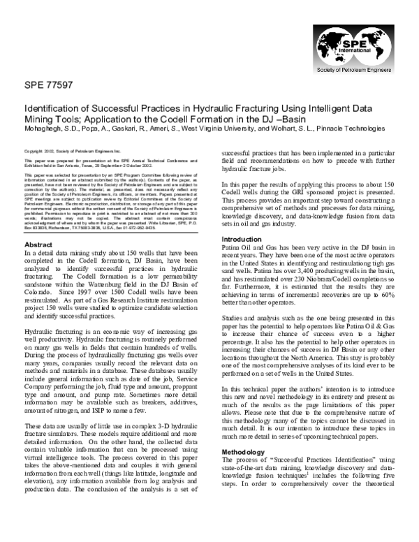 (PDF) Identification of Successful Practices in Hydraulic Fracturing ...