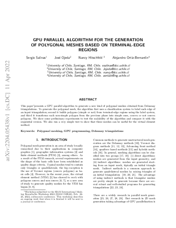 (PDF) GPU Parallel algorithm for the generation of polygonal meshes ...