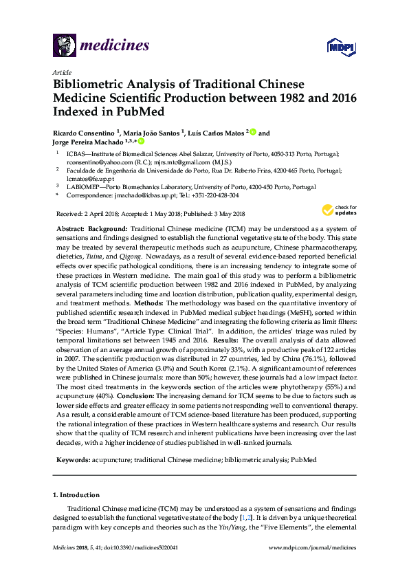 (PDF) Bibliometric Analysis of Traditional Chinese Medicine Scientific ...