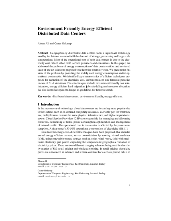 (PDF) Environment Friendly Energy Efficient Distributed Data Centers