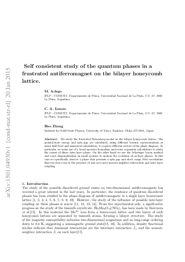 (PDF) Self consistent study of the quantum phases in a frustrated ...