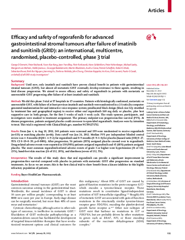 (PDF) Efficacy and safety of regorafenib for advanced gastrointestinal ...