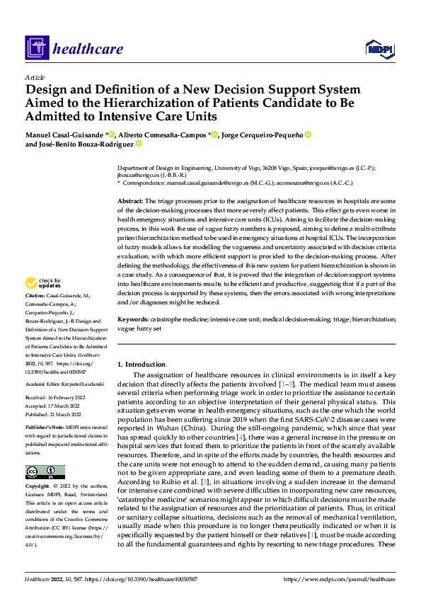 (PDF) Design and Definition of a New Decision Support System Aimed to ...