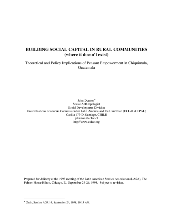 (PDF) BUILDING SOCIAL CAPITAL IN RURAL COMMUNITIES ( where it doesn ’ t ...