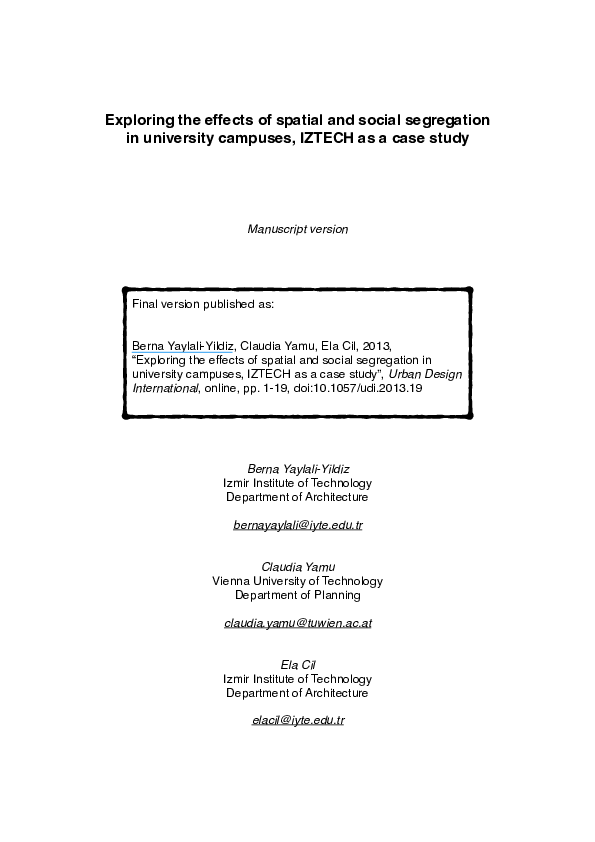 (PDF) Exploring the effects of spatial and social segregation in ...