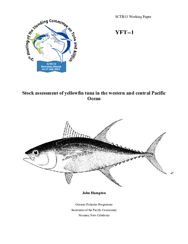 (PDF) Stock assessment of yellowfin tuna in the western and central