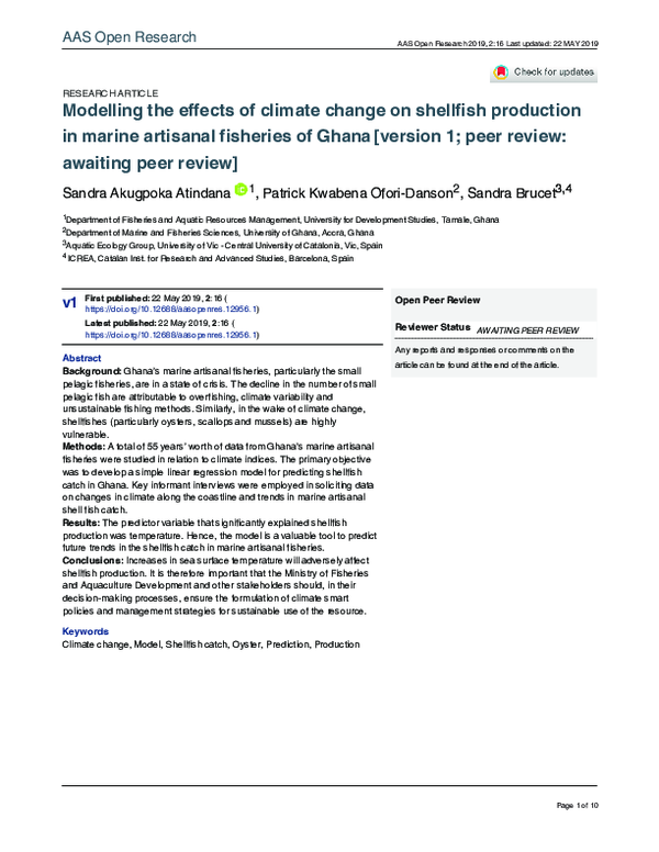 (PDF) Modelling the effects of climate change on shellfish production ...