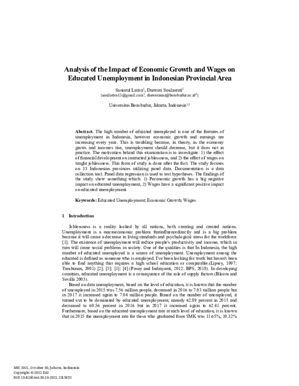 (PDF) Analysis of the Impact of Economic Growth and Wages on Educated ...