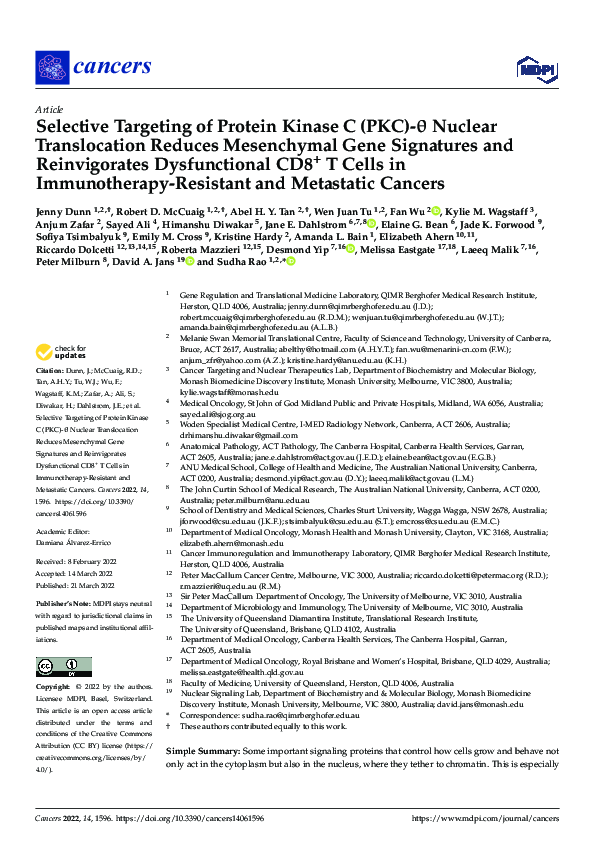 (PDF) Selective Targeting of Protein Kinase C (PKC)-θ Nuclear ...