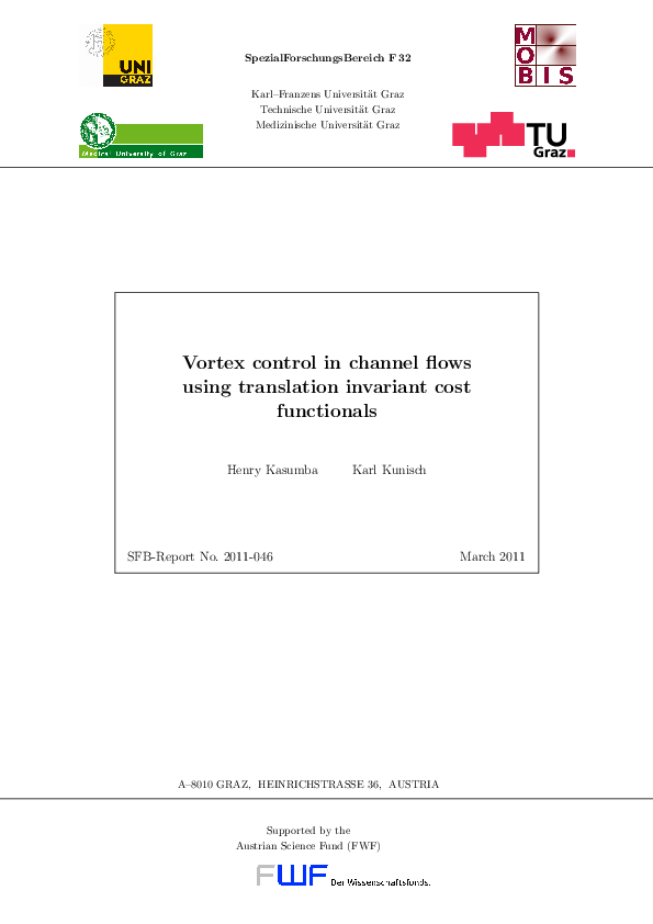 (PDF) Vortex control in channel flows using translational invariant ...