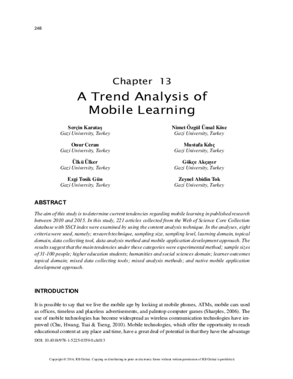 (PDF) A Trend Analysis of Mobile Learning