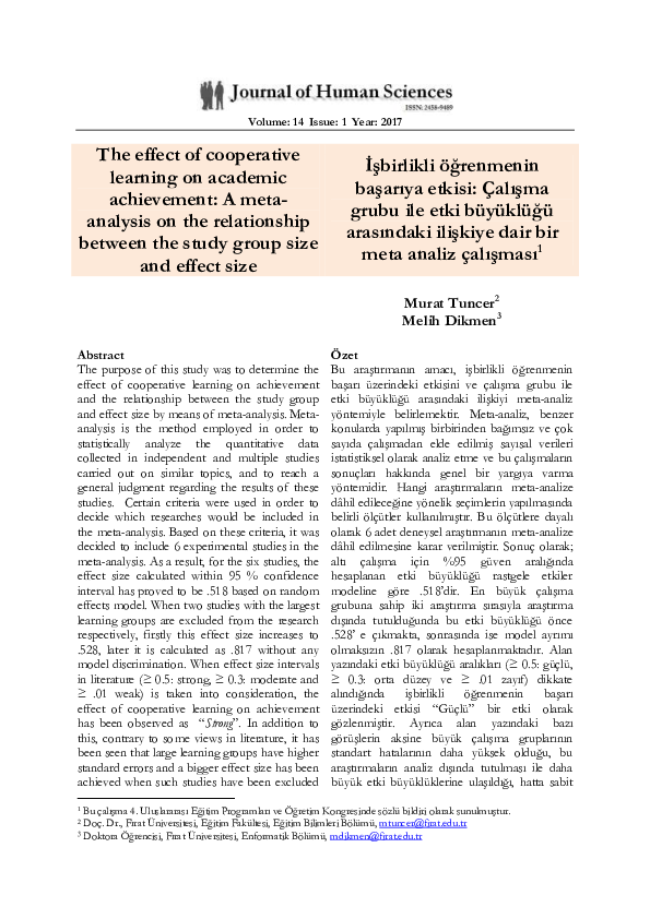 (PDF) The effect of cooperative learning on academic achievement: A ...