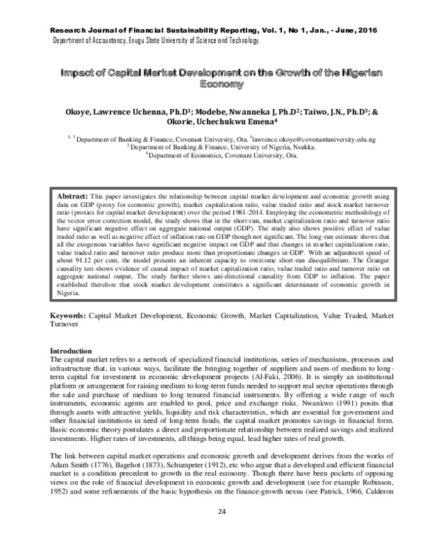 (PDF) Impact of Capital Market Development on the Growth of the ...