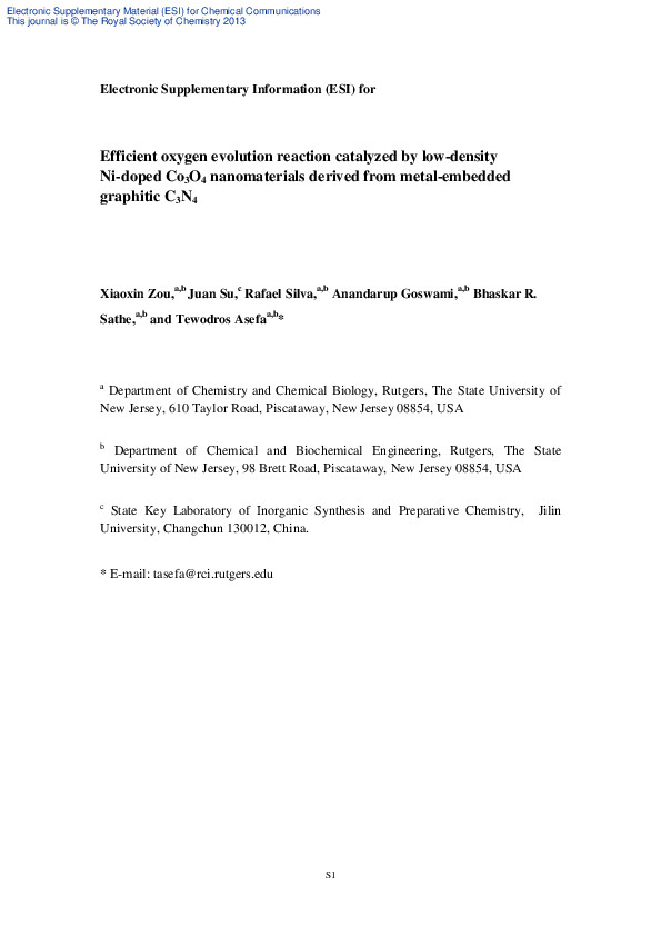 (PDF) Efficient oxygen evolution reaction catalyzed by low-density Ni ...