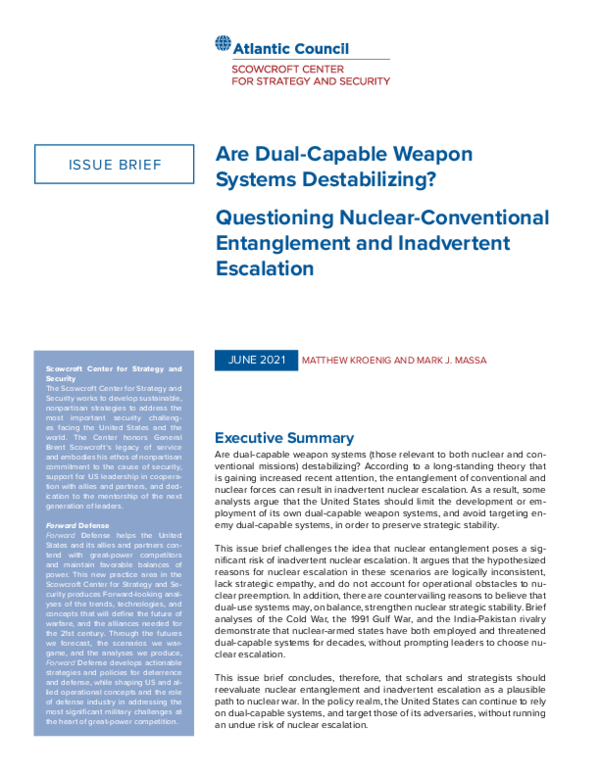(PDF) Are Dual-Capable Weapon Systems Destabilizing? Questioning ...