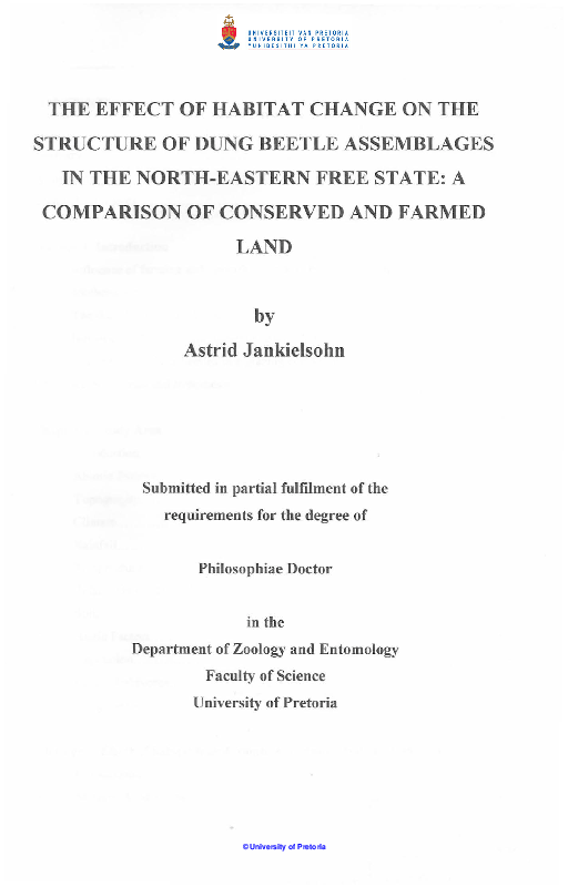 (PDF) The effect of habitat change on the structure of dung beetle ...