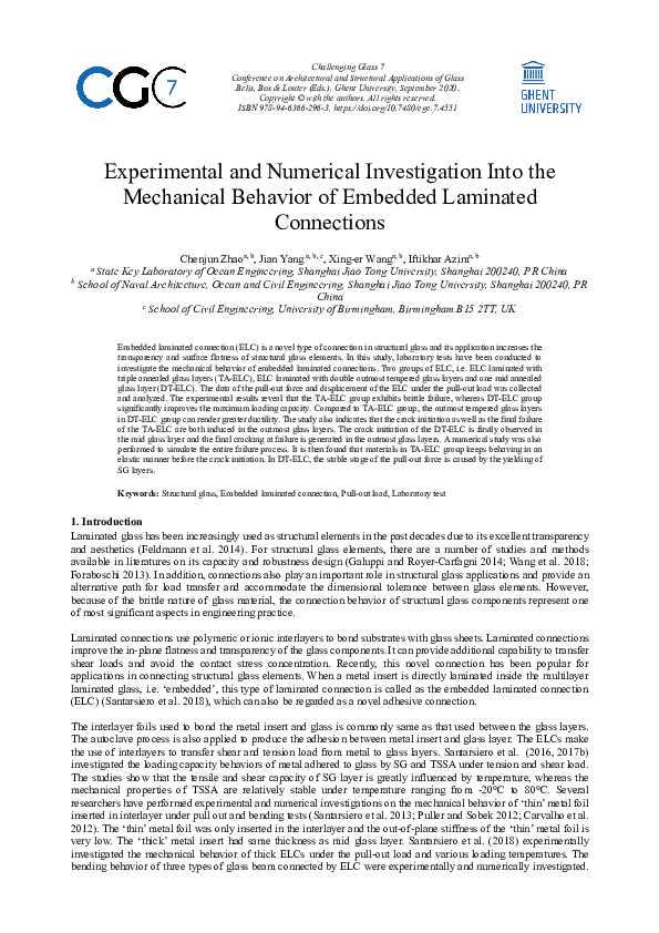 (PDF) Experimental and numerical investigation into the mechanical ...