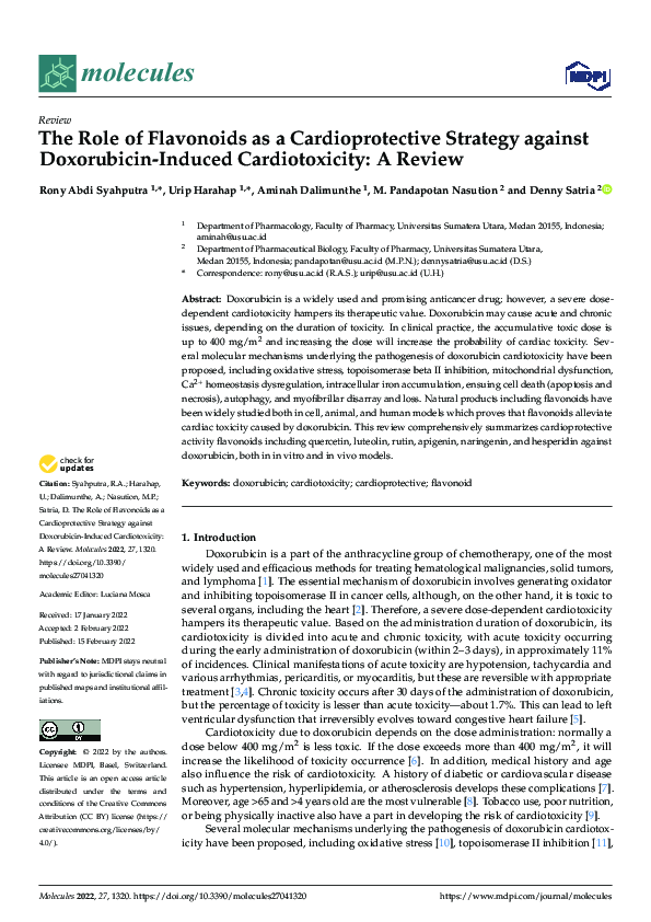 (PDF) The Role of Flavonoids as a Cardioprotective Strategy against ...