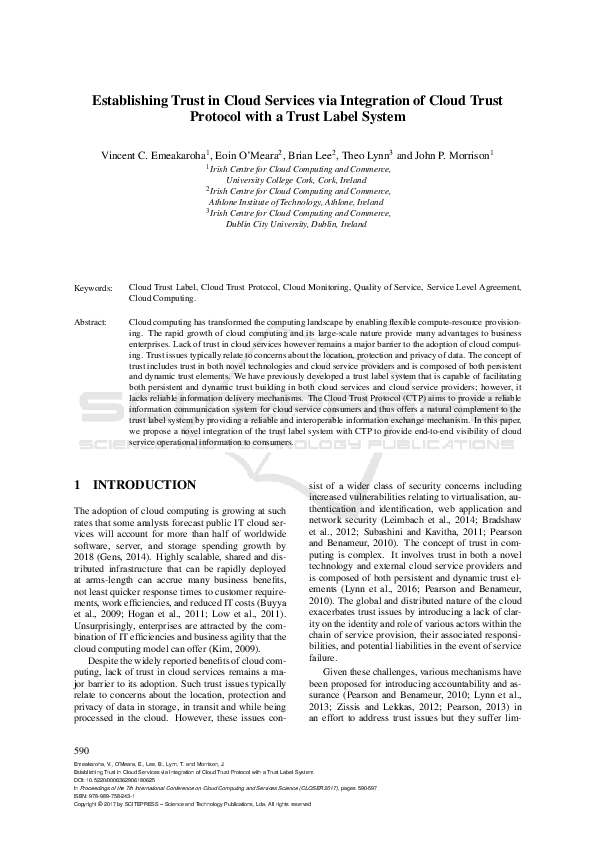 (PDF) Establishing Trust in Cloud Services via Integration of Cloud ...