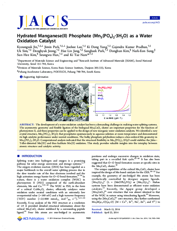 (PDF) Hydrated Manganese(II) Phosphate (Mn 3 (PO 4 ) 2 ·3H 2 O) as a ...
