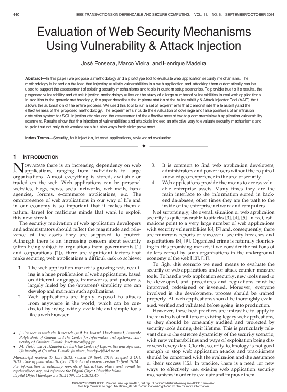 (PDF) Evaluation of Web Security Mechanisms using Vulnerability and ...