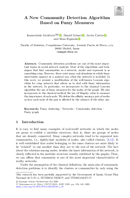 (PDF) A New Community Detection Algorithm Based on Fuzzy Measures