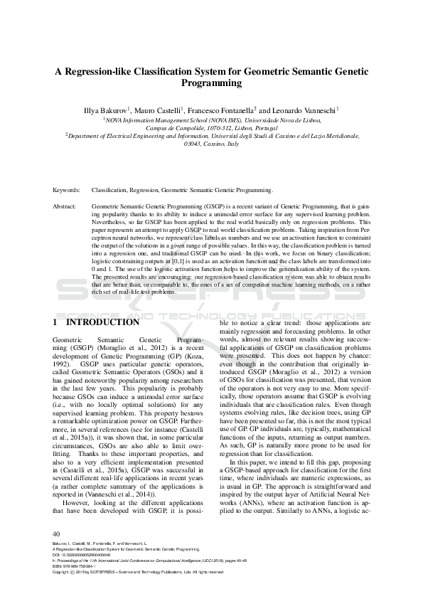 (PDF) A Regression-like Classification System for Geometric Semantic ...
