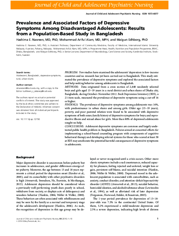 (PDF) Prevalence and associated factors of depression among general ...