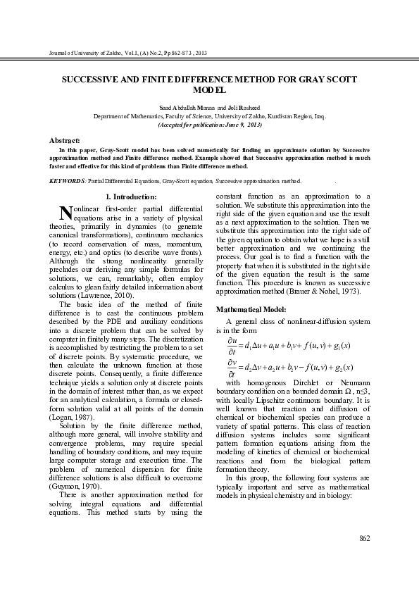  pdf successive and finite difference method for gray scott model