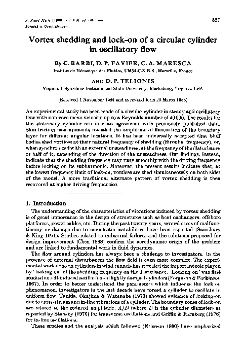 (PDF) Vortex shedding and lock-on of a circular cylinder in oscillatory ...