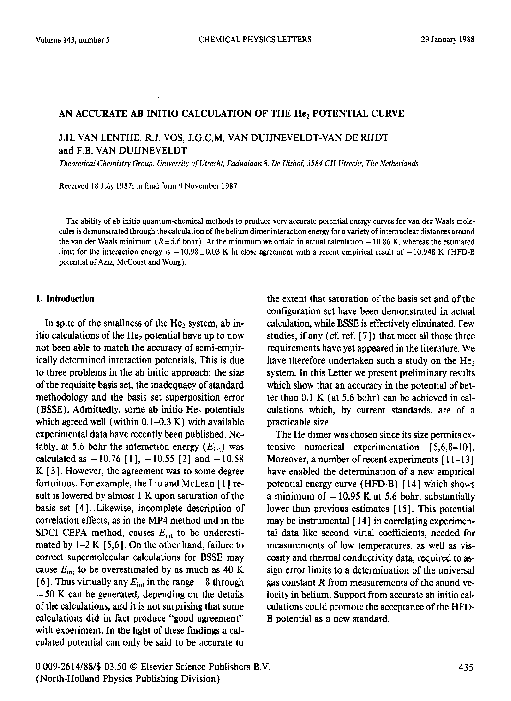 (PDF) An accurate ab initio calculation of the He2 potential curve