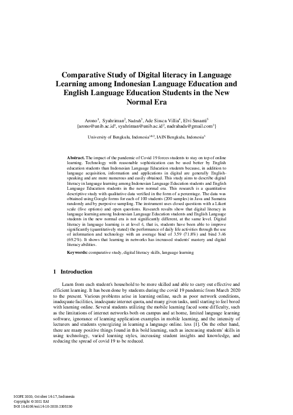 (PDF) Comparative Study of Digital literacy in Language Learning among ...