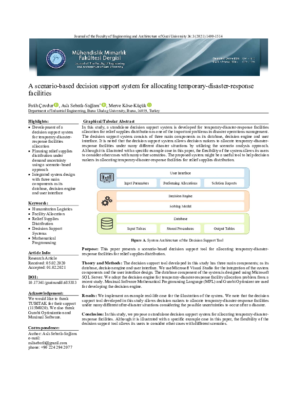 (PDF) A scenario-based decision support system for allocating temporary ...
