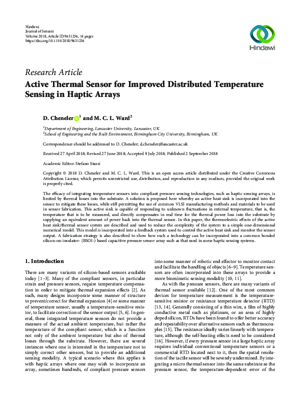(PDF) Active Thermal Sensor for Improved Distributed Temperature ...