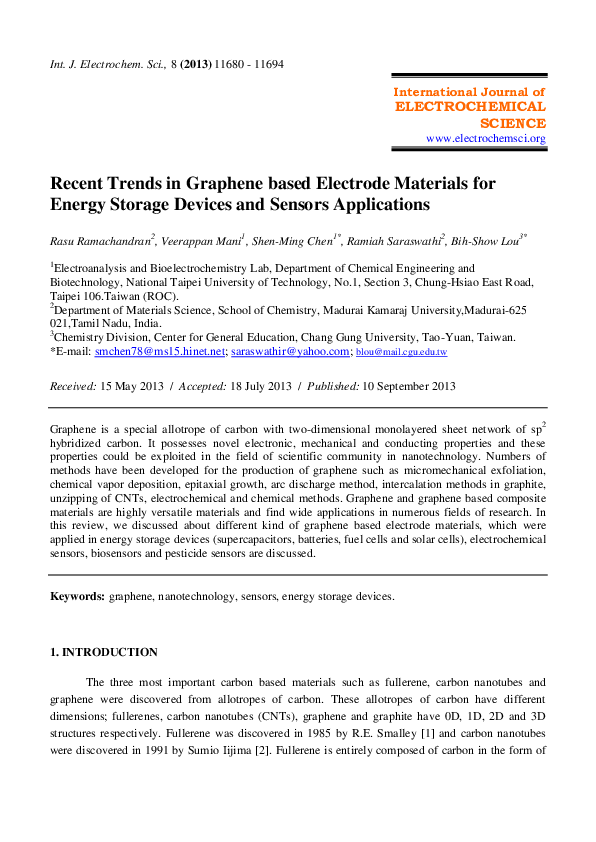 (PDF) Recent Trends in Graphene based Electrode Materials for Energy ...