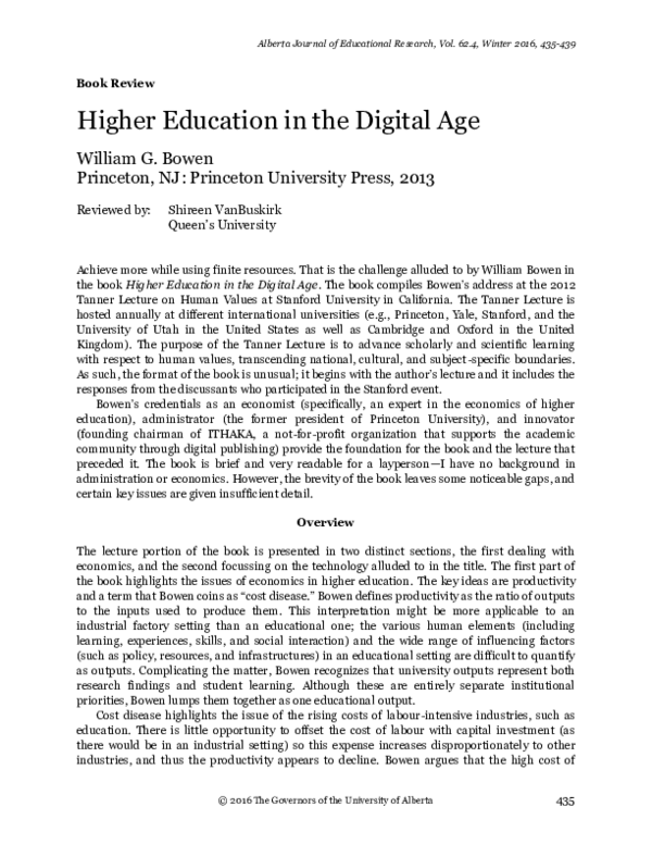 (PDF) Higher Education in the Digital Age