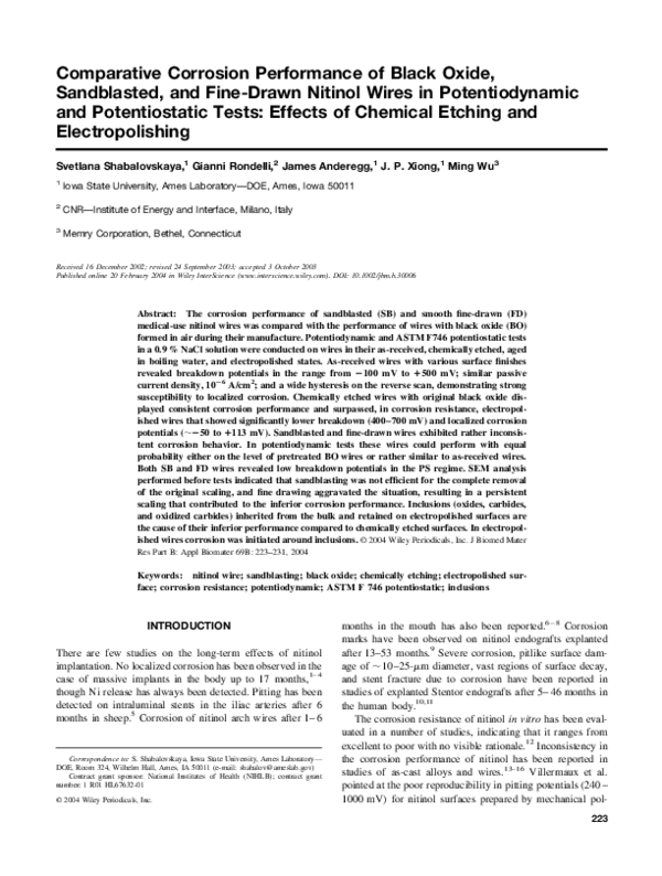 (PDF) Comparative corrosion performance of black oxide, sandblasted