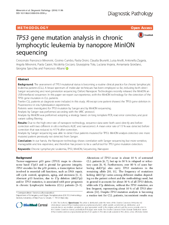 (PDF) TP53 gene mutation analysis in chronic lymphocytic leukemia by ...
