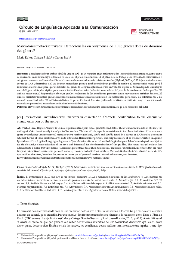 Free PDF Download Marcadores Metadiscursivos Interaccionales En 