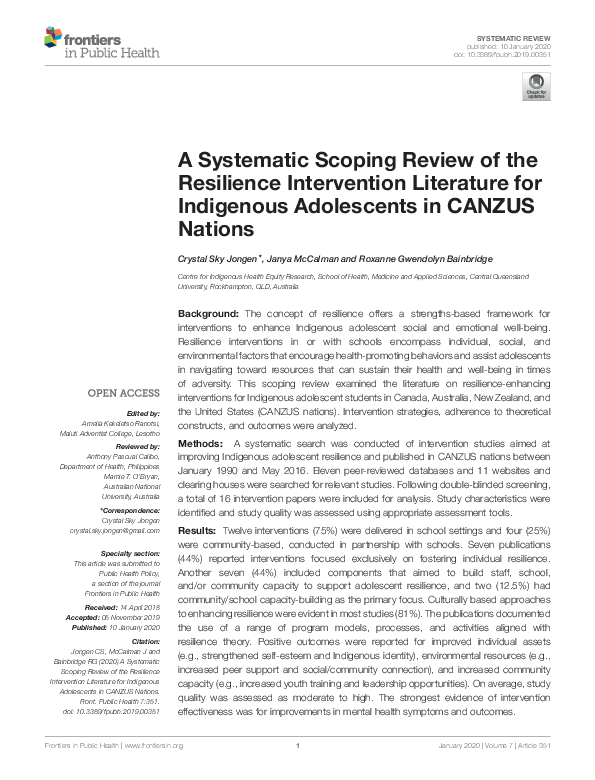 (PDF) A Systematic Scoping Review of the Resilience Intervention ...