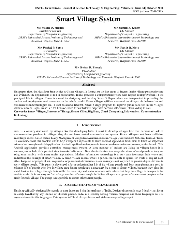 (PDF) Smart Village System