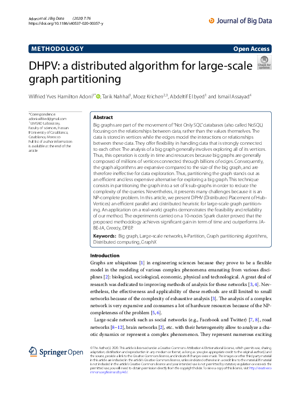 (PDF) DHPV: A Distributed Algorithm for Large-Scale Graph Partitioning