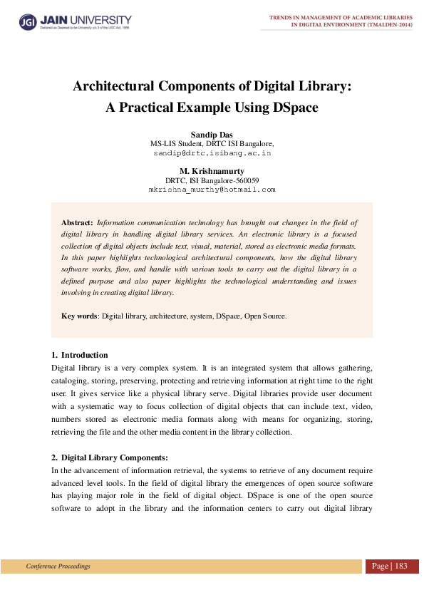 (PDF) Architectural Components of Digital Library:A Practical Example ...