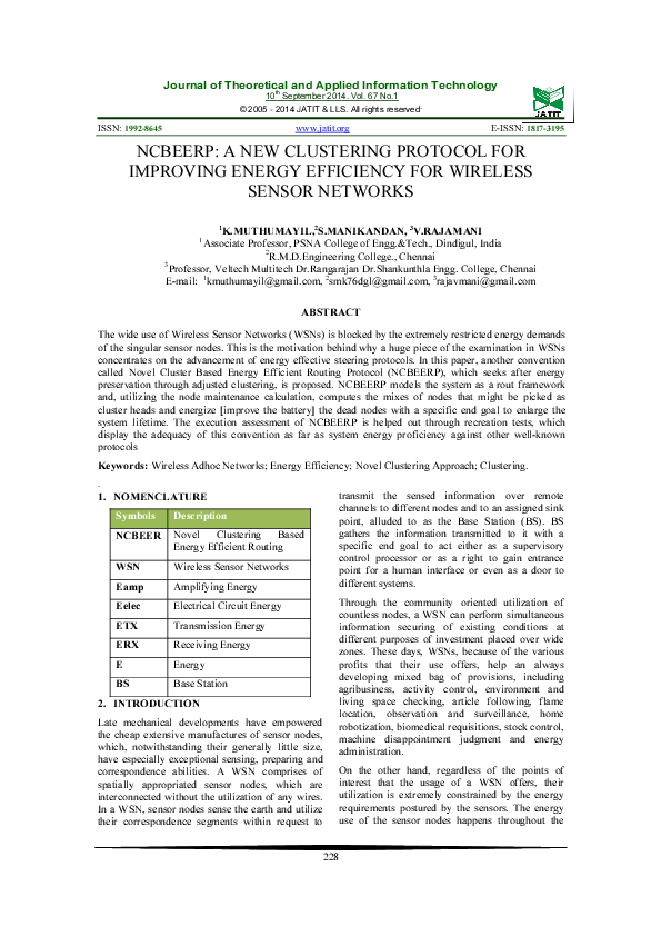 (PDF) A New Clustering Protocol for Improving Energy Efficiency for ...